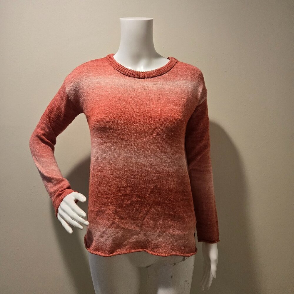 PrAna Nightingale Open Back Ombre Sweater Sunset Pink S